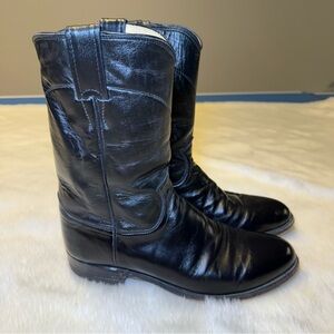 Justin JACKSON‎ 10" ROPER black leather men’s cowboy boots